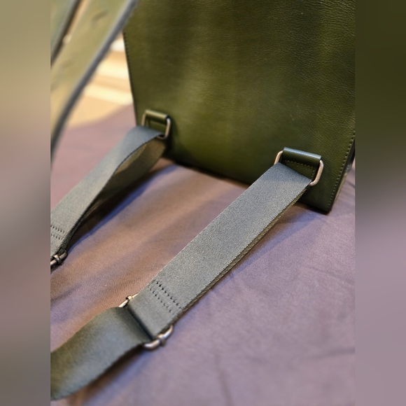 Disturbia Green Backpack with Silver Buckles - Picture 5 of 12